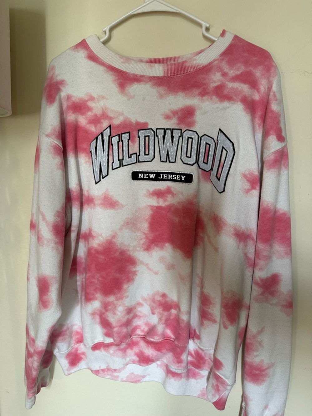 Wildwood New Jersey Tie-Dye Sweatshirt - Pink & White